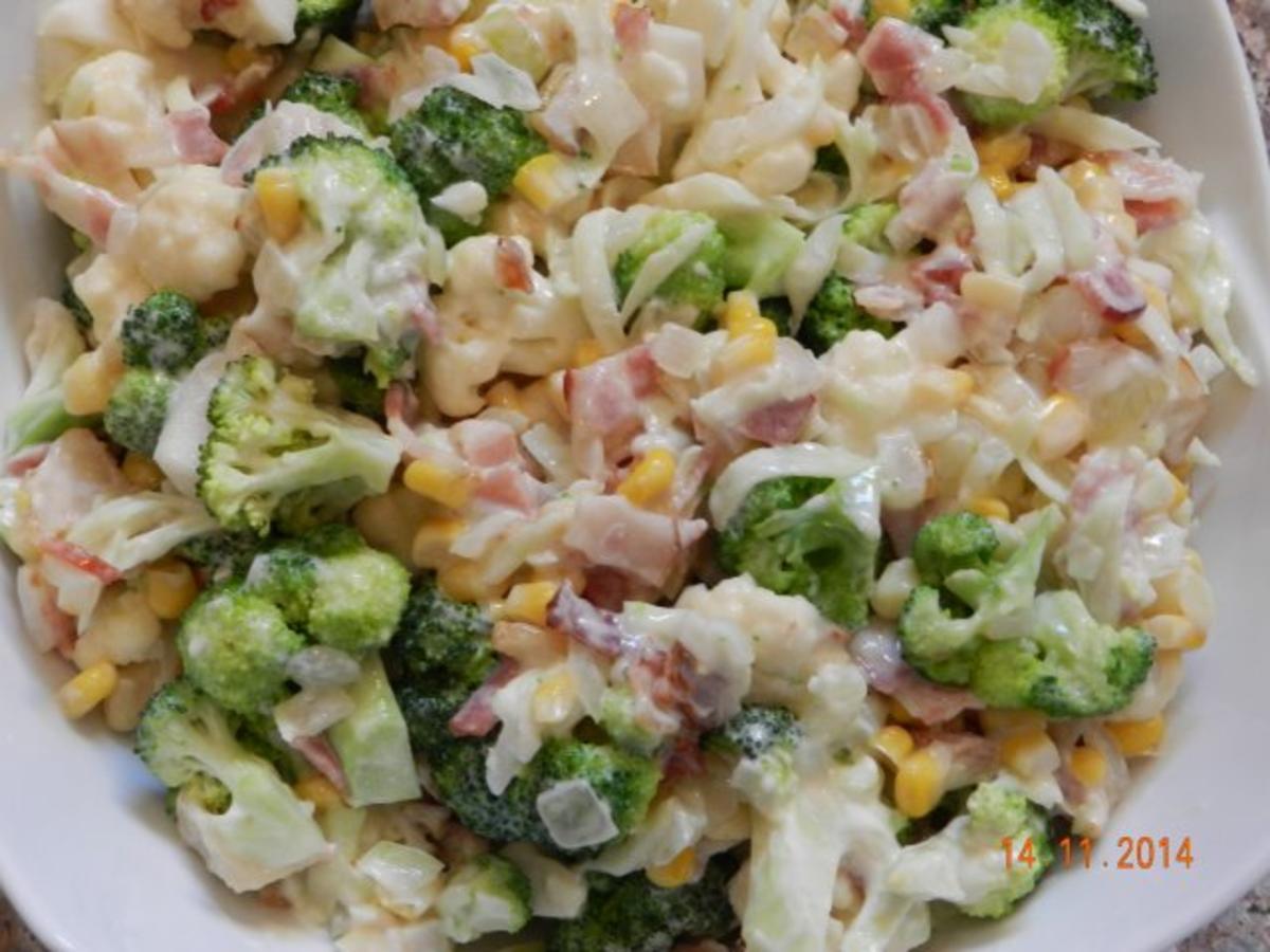 Broccoli/Blumenkohl Salat - einfach - 62 kcal/100g