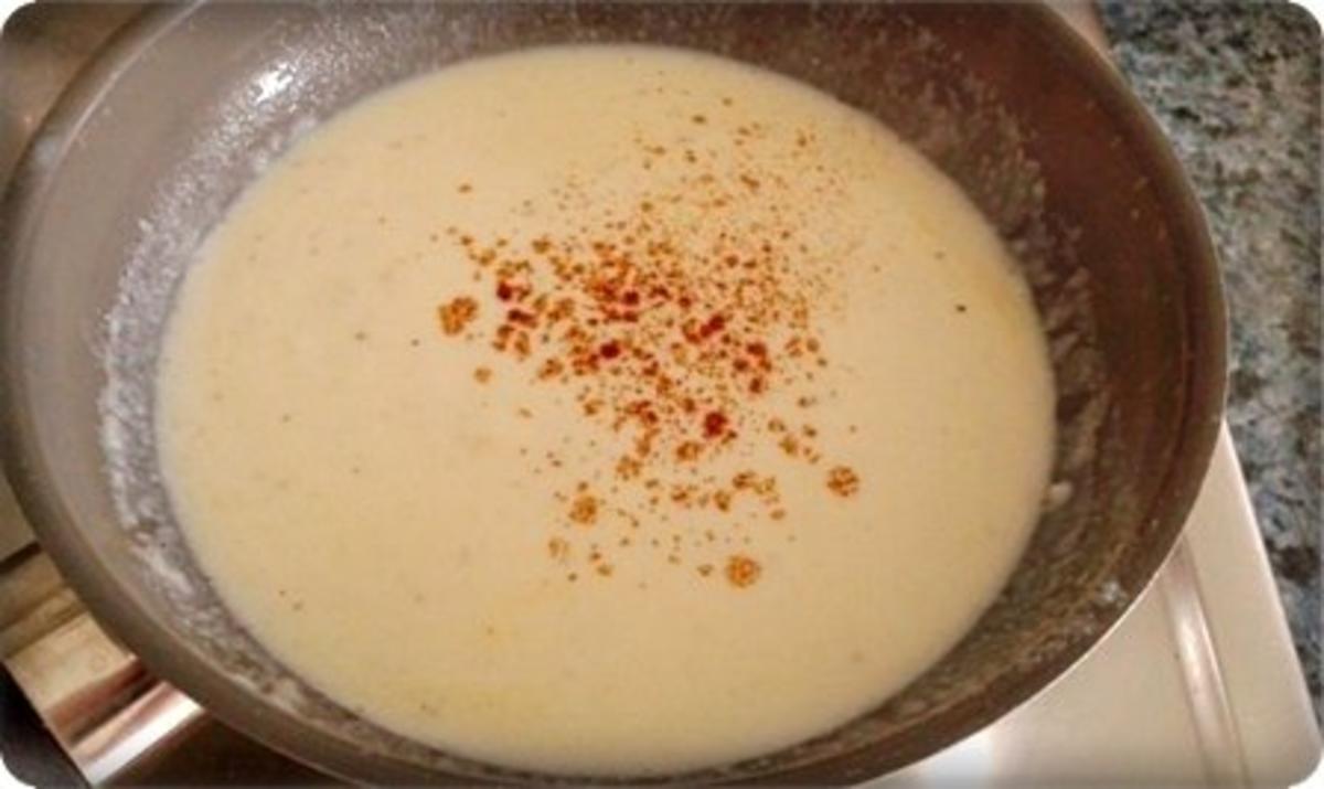 Schwäbische Maultaschen mit pikanter Käse Sauce nappiert - Rezept - Bild Nr. 8