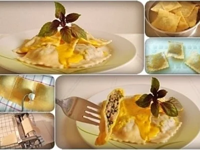 Rezept: Schwäbische Maultaschen mit pikanter Käse Sauce nappiert Bild Nr. 11 Schwäbische Maultaschen mit pikanter Käse Sauce nappiert - Rezept - Bild Nr. 11