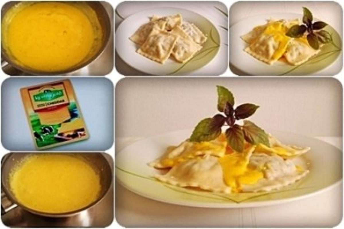 Schwäbische Maultaschen mit pikanter Käse Sauce nappiert - Rezept - Bild Nr. 17