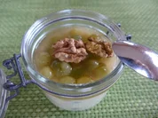 Dessert : Weintrauben auf Vanilie - Budwig - Quark - Rezept