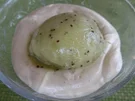 Dessert : Geeiste Kiwi auf Quark - Rezept