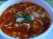 Suppen & Eintöpfe :  Heiße Tomaten - Karotten - Suppe mit Schafskäse - Rezept