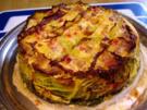 Pikante Wirsingtorte mit Pfifferlingen und würzigem Hackfleisch gefüllt - Rezept