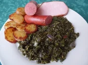 Grünkohl mit Kasseler,Kochwurst und Bratkartoffeln - Rezept