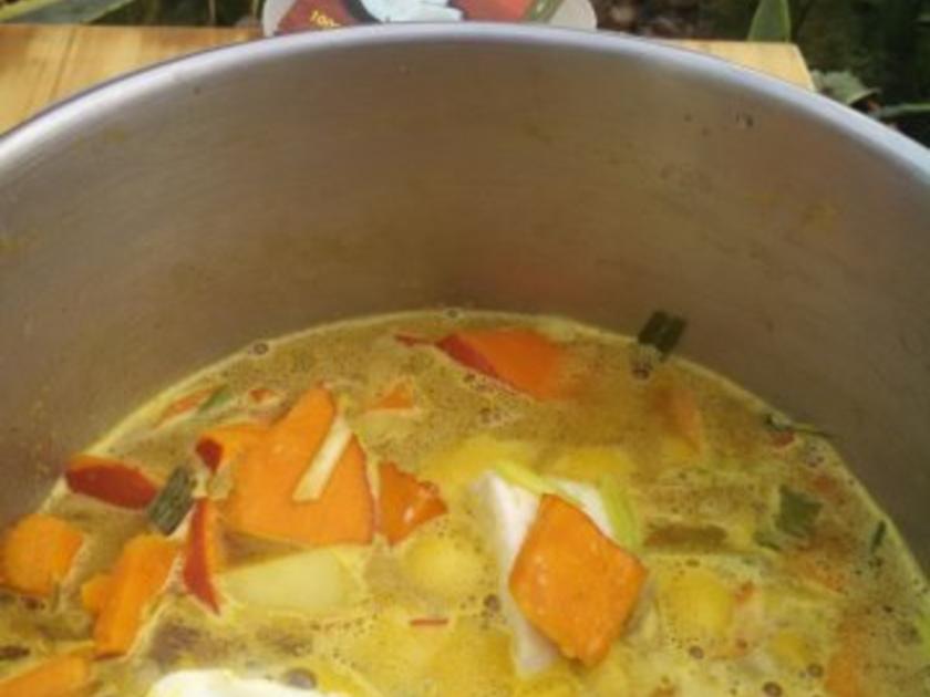 Thai Kürbis Kokosnuss Curry creme suppe ... - Rezept - kochbar.de
