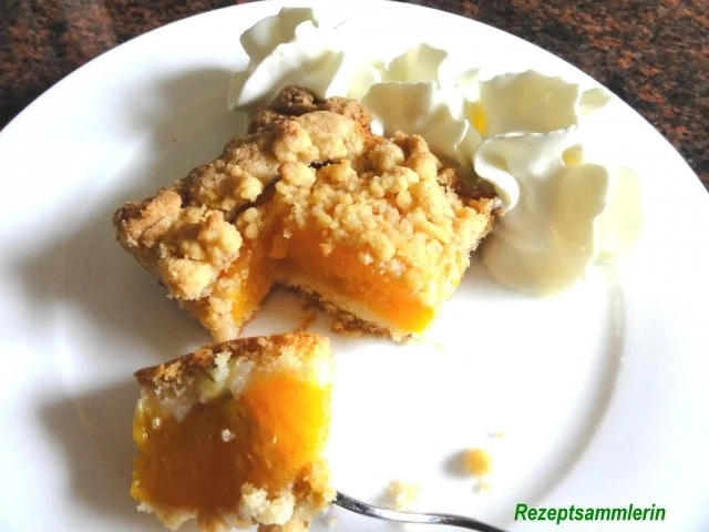Rührteig:   PFIRSICH - KNUSPERSTREUSEL- Blechkuchen - Rezept - Bild Nr. 10