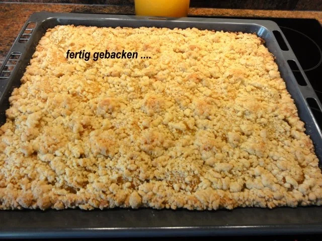 Rührteig:   PFIRSICH - KNUSPERSTREUSEL- Blechkuchen - Rezept - Bild Nr. 9