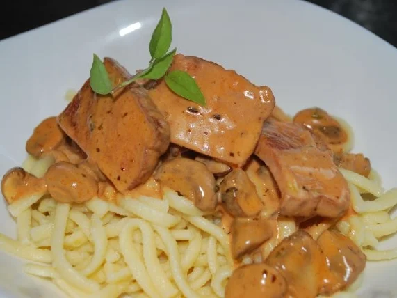 Rezept: Jägerspätzle mit Leberkäse Jägerspätzle mit Leberkäse - Rezept