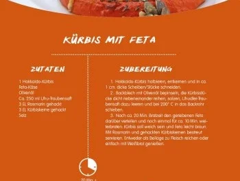 Kürbis mit Feta und Uhudler - Rezept