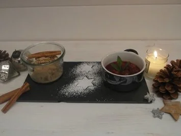 Rezept: Hausgemachtes Zimteis an lauwarmen Pflaumen Hausgemachtes Zimteis an lauwarmen Pflaumen - Rezept