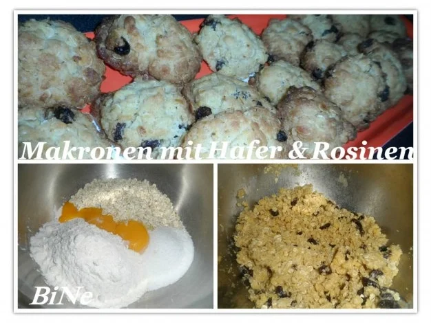 BiNe` S MAKRONEN MIT HAFERFLOCKEN & ROSINEN - Rezept