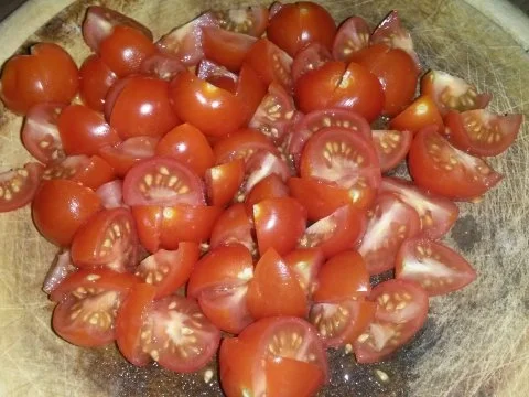 Pesto-Spaghetti mit Hänchenstreifen & Cocktailtomaten - Rezept - Bild Nr. 4