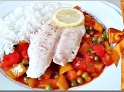 Pangasiusfilet auf süß-sauer Gemüse mit  Basmati Reis - Rezept