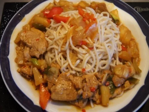 Rezept: Schweinefilet-Ananas-Wok mit chinesischen Nudeln Bild Nr. 17 Schweinefilet-Ananas-Wok mit chinesischen Nudeln - Rezept - Bild Nr. 17