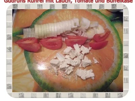 Eier: Rührei mit Lauch, Tomate und Büffelkäse - Rezept - Bild Nr. 3