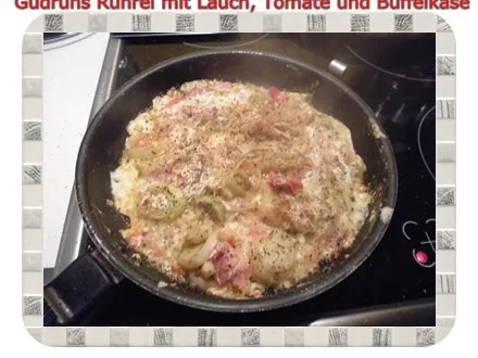 Eier: Rührei mit Lauch, Tomate und Büffelkäse - Rezept - Bild Nr. 8