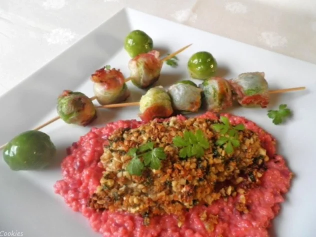 Kabeljau mit einer Walnuss - Petersilien - Kruste auf Rote Bete - Graupen - Bett ... - Rezept - Bild Nr. 8