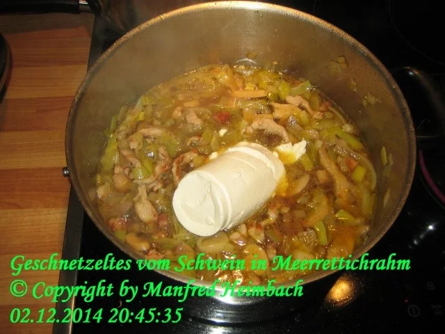 Fleisch – Geschnetzeltes vom Schwein in Meerrettichrahm - Rezept - Bild Nr. 2