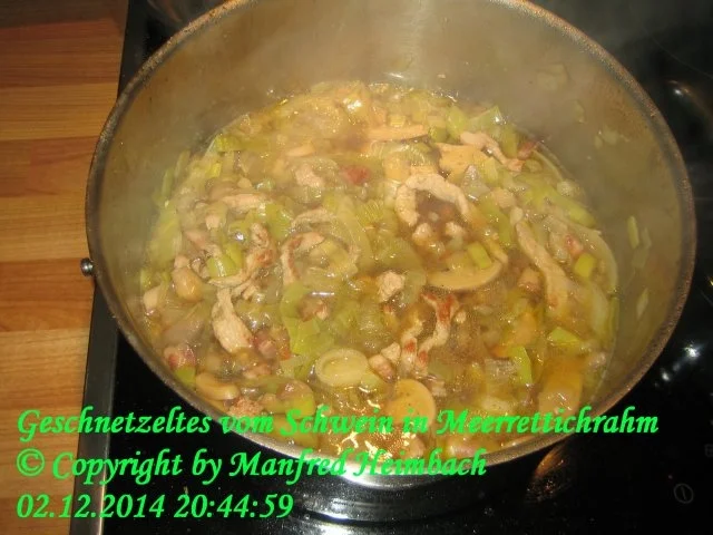 Fleisch – Geschnetzeltes vom Schwein in Meerrettichrahm - Rezept - Bild Nr. 3