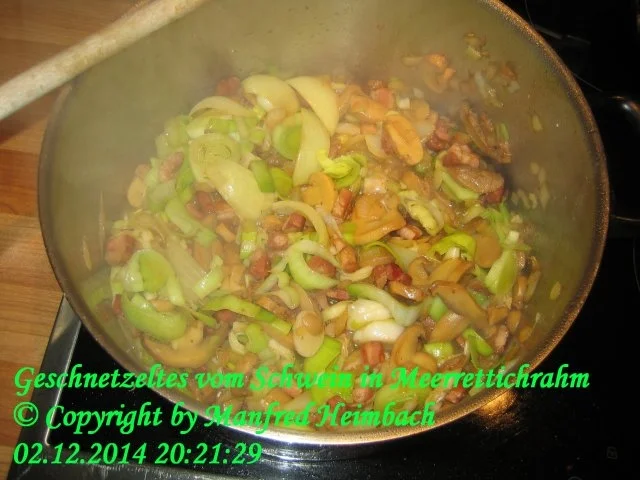 Fleisch – Geschnetzeltes vom Schwein in Meerrettichrahm - Rezept - Bild Nr. 4