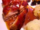 Spanferkel-Krustenbraten mit dunkler Biersoße - Rezept