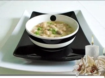 Puten Frikassee mit Mini Champignons und Erbsen - Rezept