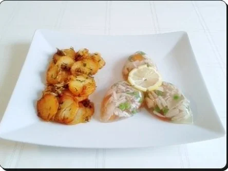 Rezept: Hähnchen-Sülze mit Bratkartoffeln Bild Nr. 3 Hähnchen-Sülze mit Bratkartoffeln - Rezept - Bild Nr. 3