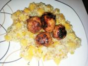Köttbular auf Graupen-Steckrübenbett - Rezept