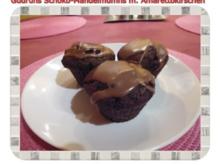 Muffins: Schoko-Mandelmuffins mit Marzipan und Amarettokirschen - Rezept