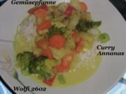 Gemüse : "Viel Gemüse in der Pfanne" mit  Curry, Ananas, Ingwer  zu jeder Zeit ! - Rezept