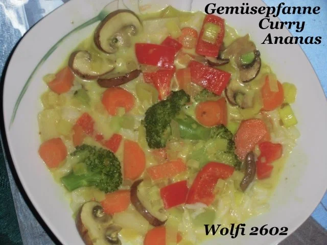 Gemüse : "Viel Gemüse in der Pfanne" mit  Curry, Ananas, Ingwer  zu jeder Zeit ! - Rezept - Bild Nr. 2