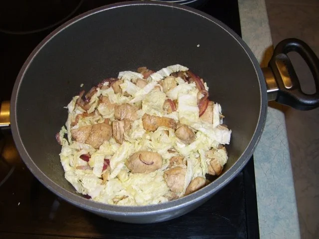 Huhn im Wok mit Bambus und Kraut - Rezept - Bild Nr. 5