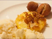 gebackene Ananas mit Lychee- und Kokoseis, Desert - Rezept