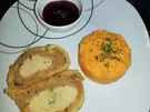 Truthahnpastete mit Süßkartoffelstampf an Cranberrysauce - Rezept