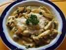Hähnchenbrustfiletgeschnetzeltes in Curry-Sahne mit Selleriepüree - Rezept