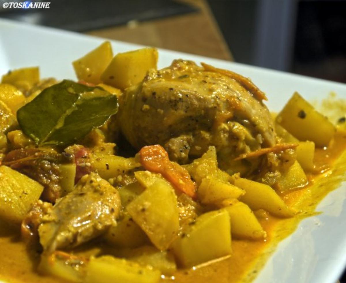 Kartoffel-Curry mit Hähnchenbeinen und Brotchips - Rezept - Bild Nr. 15