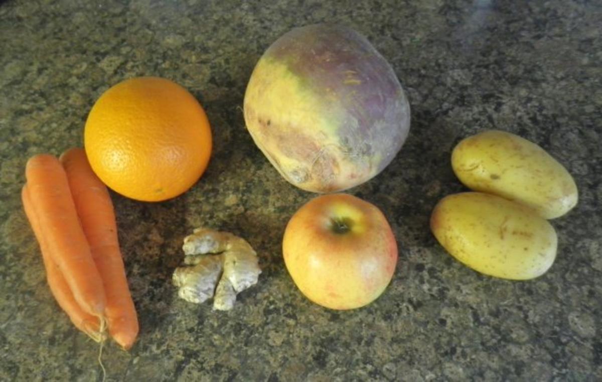 Karotten - Orangen - Mousse, Steckrüben - Apfel - Creme und karamellisierte Kartoffelchips - Rezept - Bild Nr. 3
