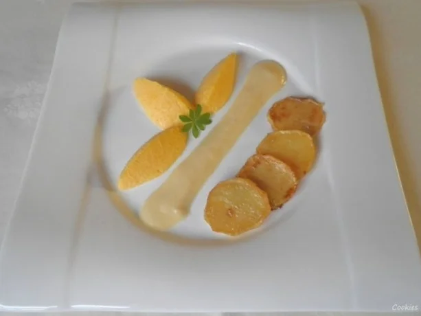 Karotten - Orangen - Mousse, Steckrüben - Apfel - Creme und karamellisierte Kartoffelchips - Rezept - Bild Nr. 13