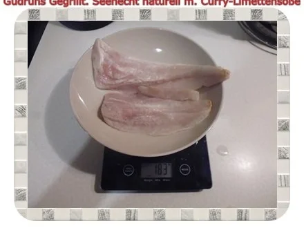 Rezept: Fisch: Gegrillter Seehecht naturell mit Curry-Limettensoße Bild Nr. 2 Fisch: Gegrillter Seehecht naturell mit Curry-Limettensoße - Rezept - Bild Nr. 2