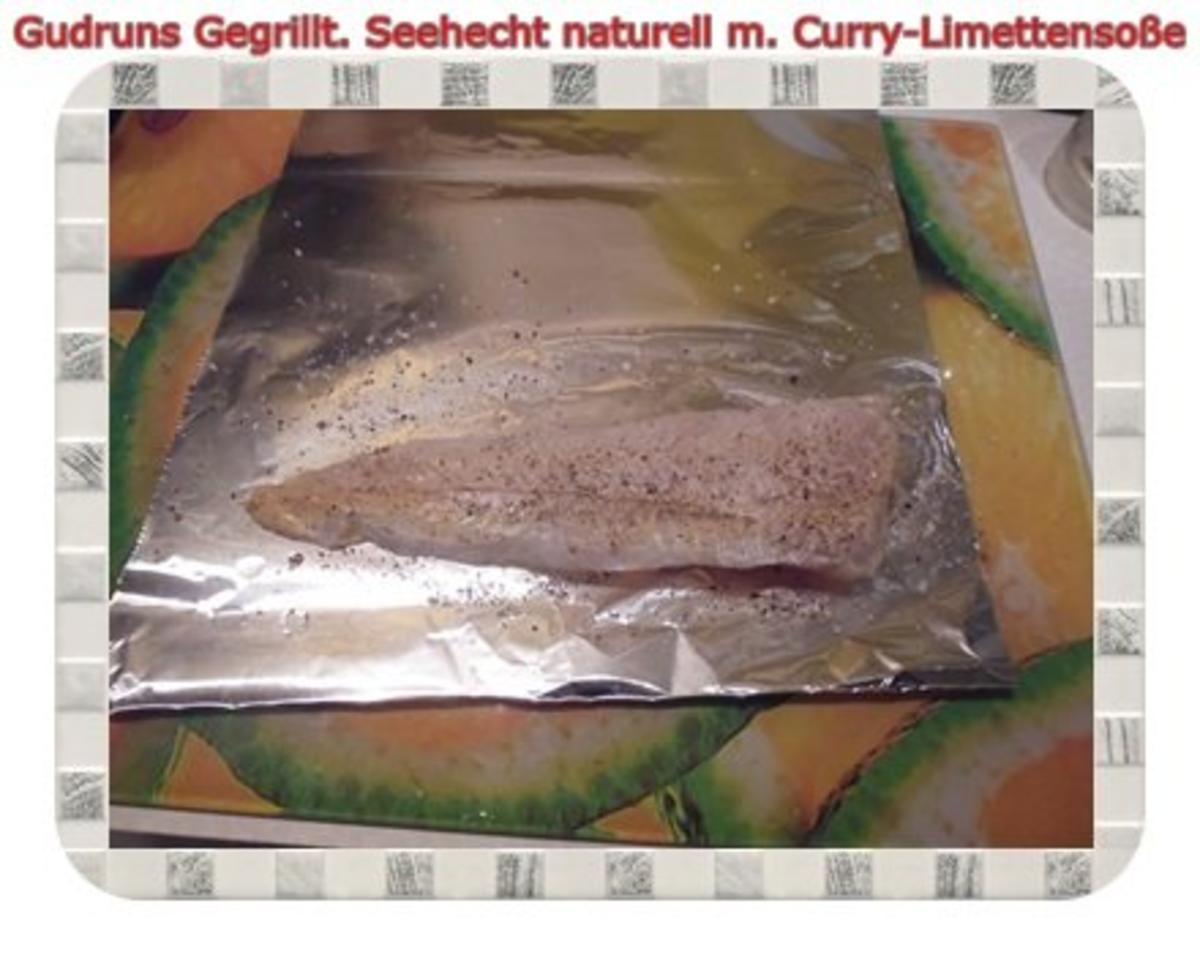 Fisch: Gegrillter Seehecht naturell mit Curry-Limettensoße - Rezept - Bild Nr. 3