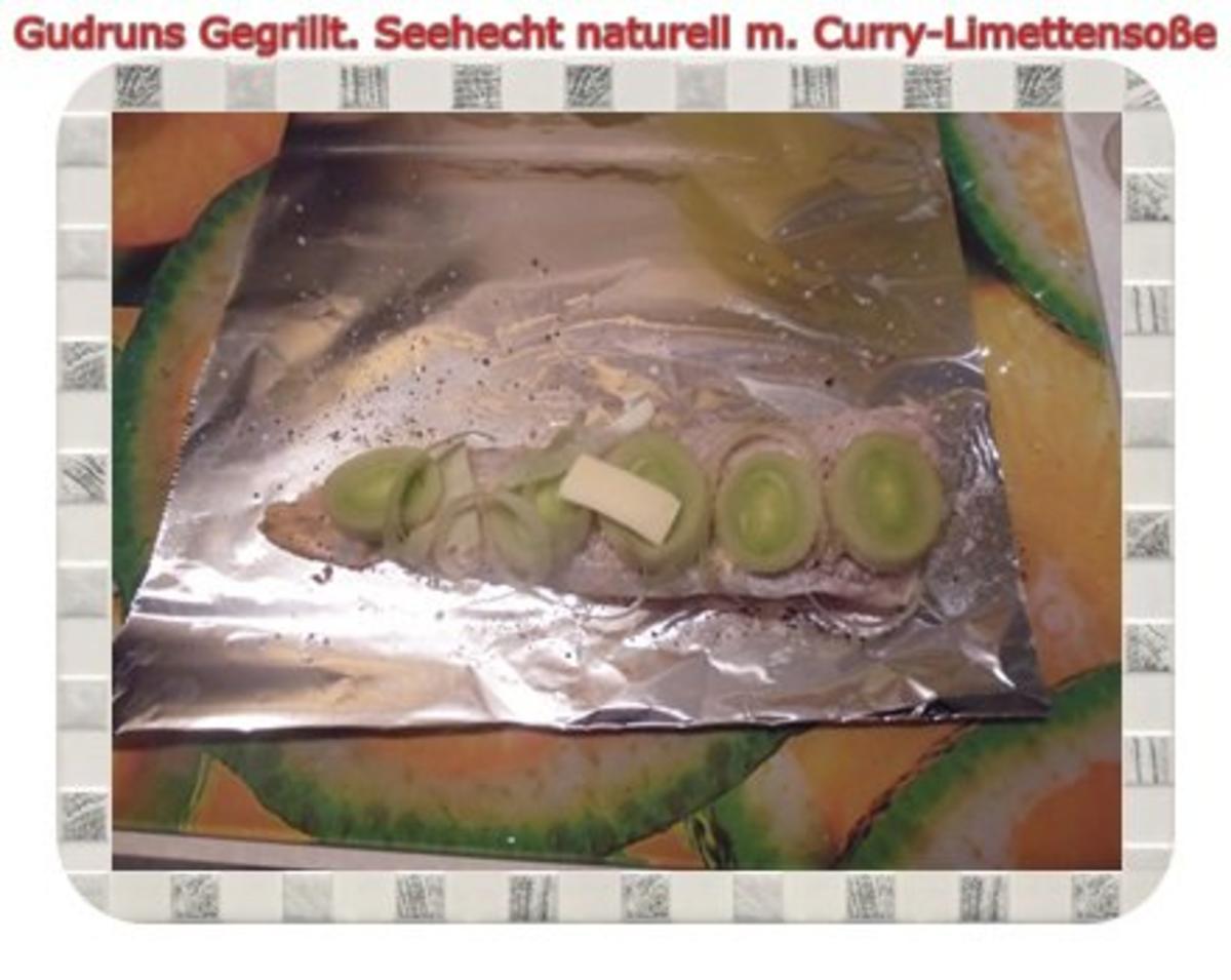 Fisch: Gegrillter Seehecht naturell mit Curry-Limettensoße - Rezept - Bild Nr. 4