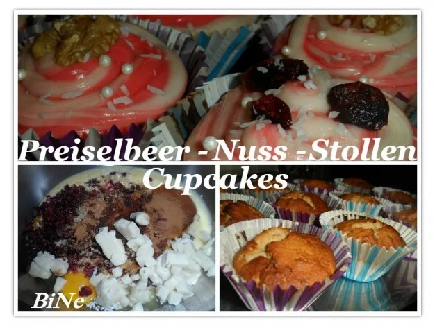 BiNe` S PREISELBEER - NUSS - STOLLEN CUPCAKE - Rezept