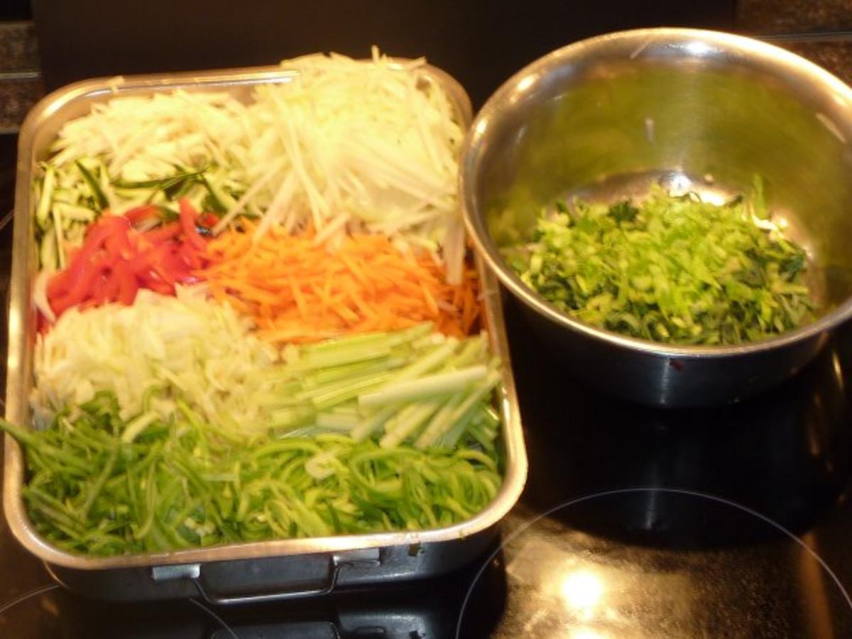 Lachs- Miesmuscheln auf Gemüse an Safransauce. - Rezept - Bild Nr. 4