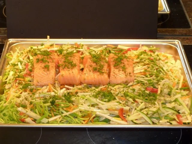 Lachs- Miesmuscheln auf Gemüse an Safransauce. - Rezept - Bild Nr. 6