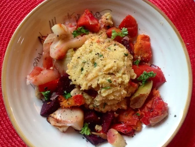 Rezept: Polenta mit Gemüse aus dem Bratschlauch Bild Nr. 2 Polenta mit Gemüse aus dem Bratschlauch - Rezept - Bild Nr. 2