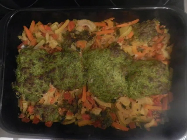 Überbackener Wildlachs auf Gemüse - Rezept - Bild Nr. 5