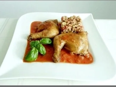 Schmackhafte Hähnchenschenkel  mit Taboulé - Rezept - Bild Nr. 3