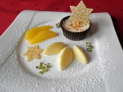 Mandel - Panna Cotta im Schokoladenmantel, - Rezept