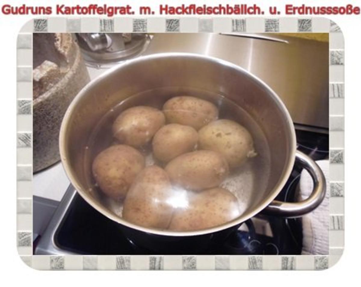 Kartoffeln: Kartoffelauflauf mit Hackfleischbällchen und Erdnusssoße - Rezept - Bild Nr. 2